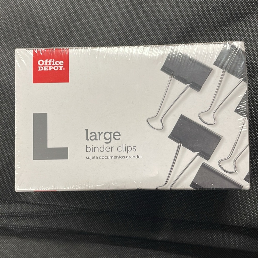 (2) Large binder clips from Office Depot. Sleek black design.
